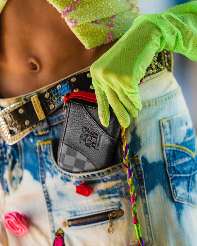 Black Women's Sprayground Raceway Shadow Phantom Wallets | BEVZ70248