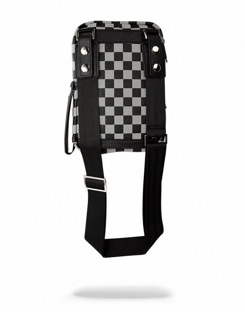 Black Women's Sprayground Reflective Sharks In Paris Slings Bag | YLVQ39567