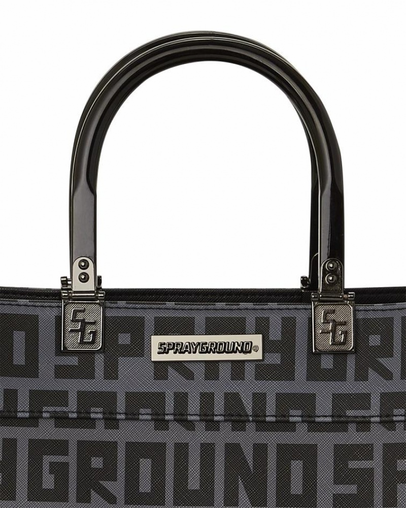 Black Women's Sprayground Sharkfinity Stealth Pilot Tote Bags | SKCP61725