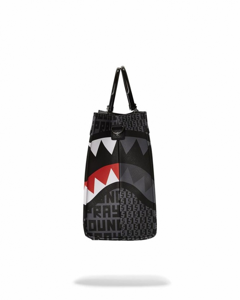 Black Women's Sprayground Sharkfinity Stealth Pilot Tote Bags | SKCP61725