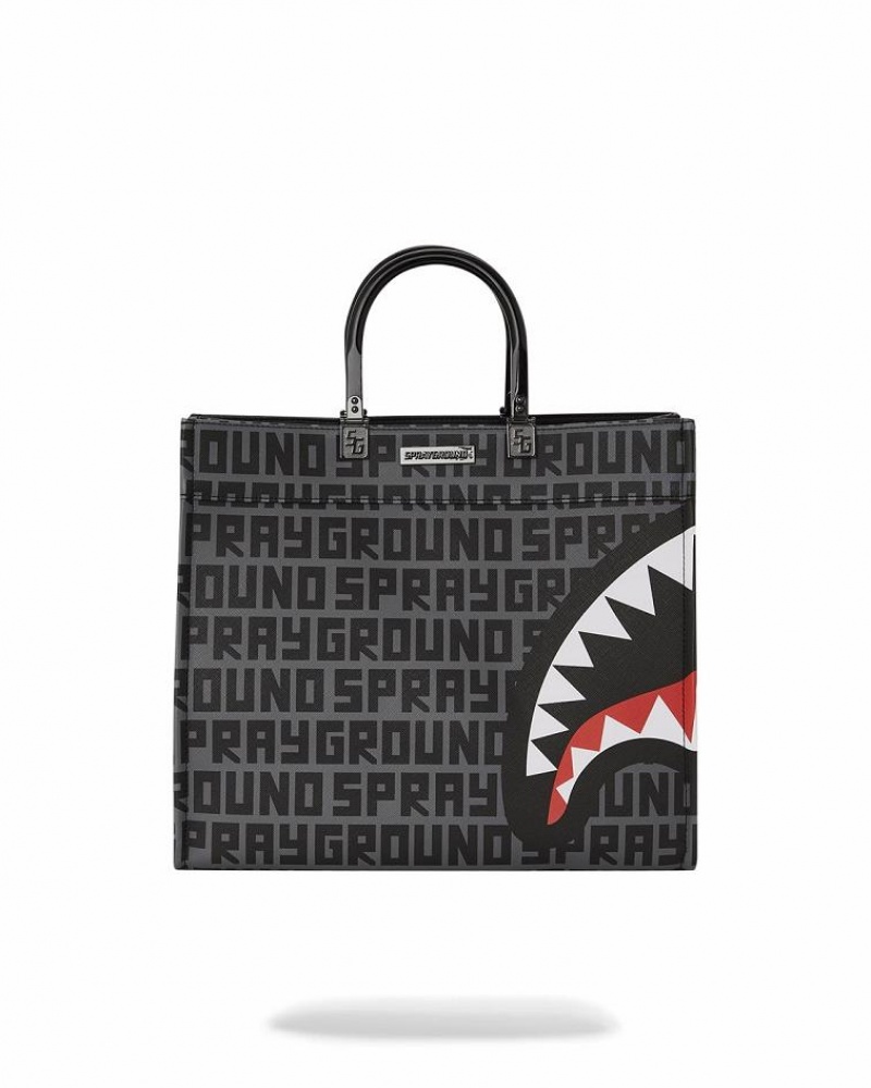 Black Women's Sprayground Sharkfinity Stealth Pilot Tote Bags | SKCP61725