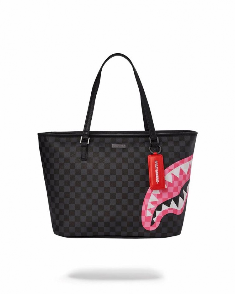 Black Women's Sprayground Sharks In Candy Tote Bags | LBDJ81920