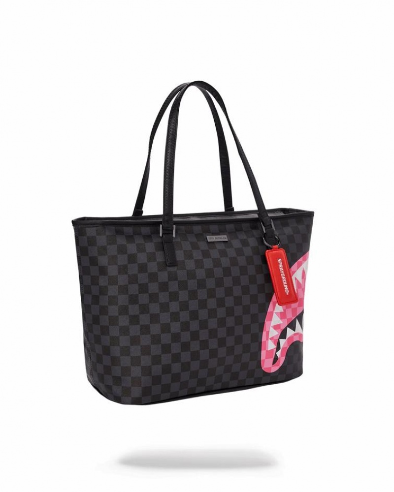 Black Women's Sprayground Sharks In Candy Tote Bags | LBDJ81920