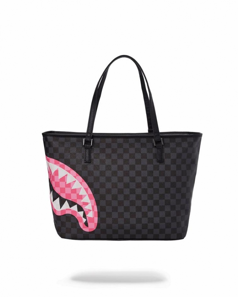 Black Women's Sprayground Sharks In Candy Tote Bags | LBDJ81920