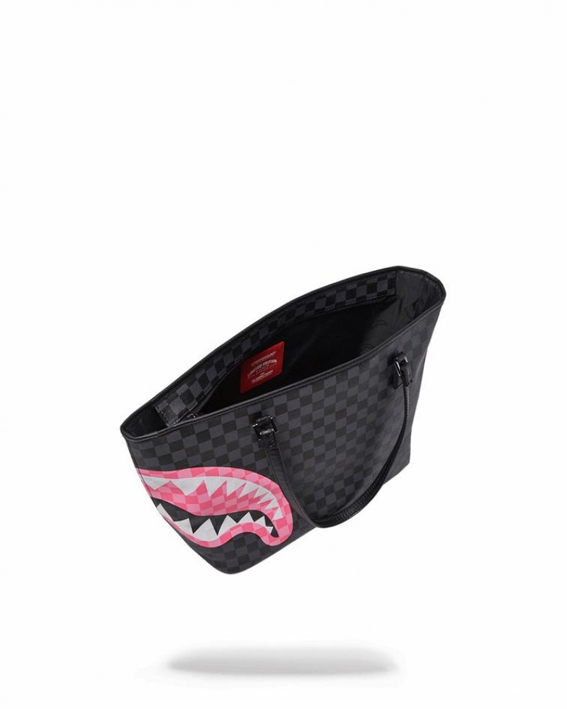 Black Women's Sprayground Sharks In Candy Tote Bags | LBDJ81920