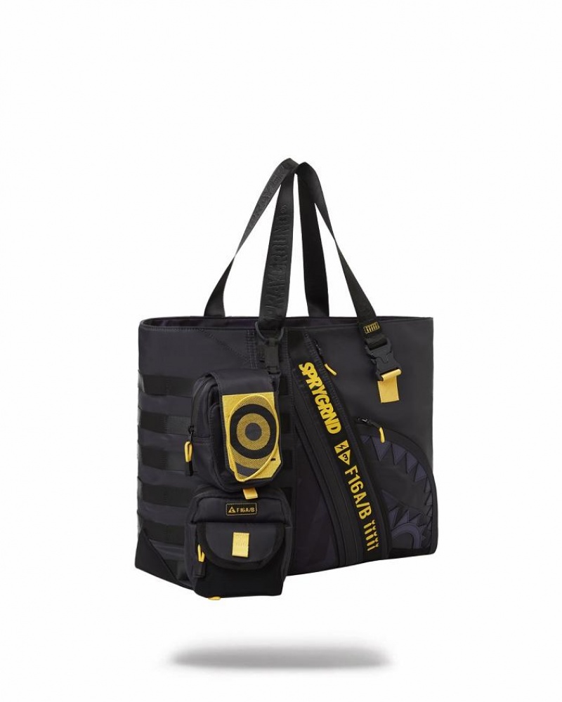 Black Women's Sprayground Special Ops Ab Convoy Tote Bags | TPXQ64523