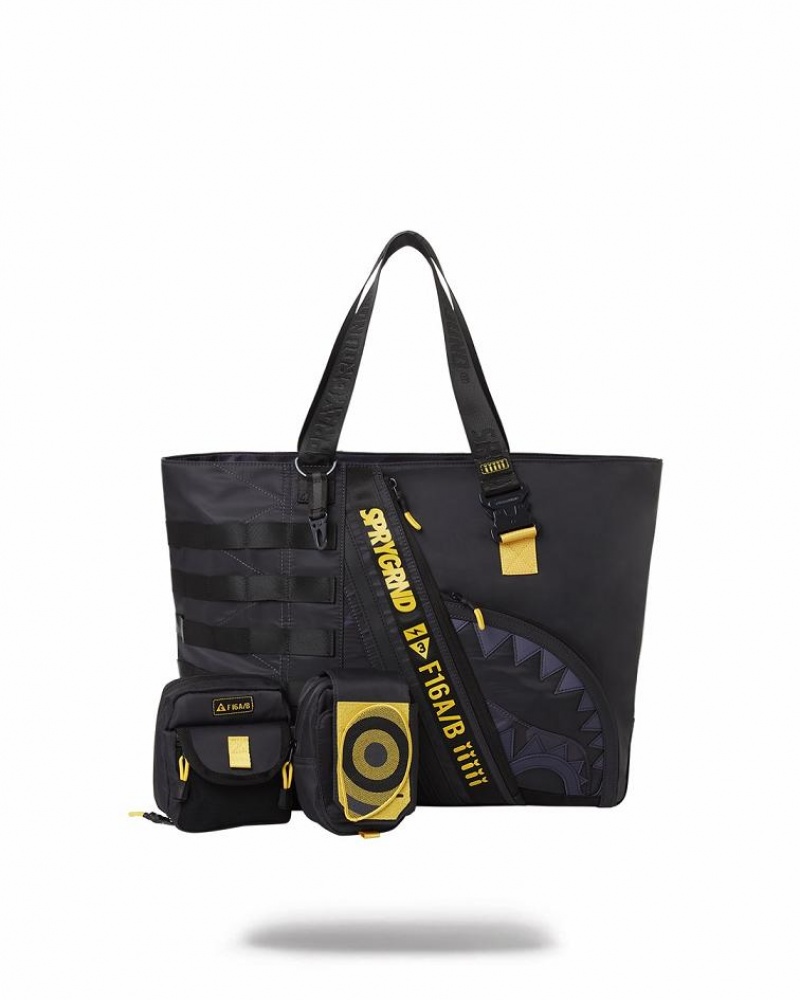 Black Women's Sprayground Special Ops Ab Convoy Tote Bags | TPXQ64523