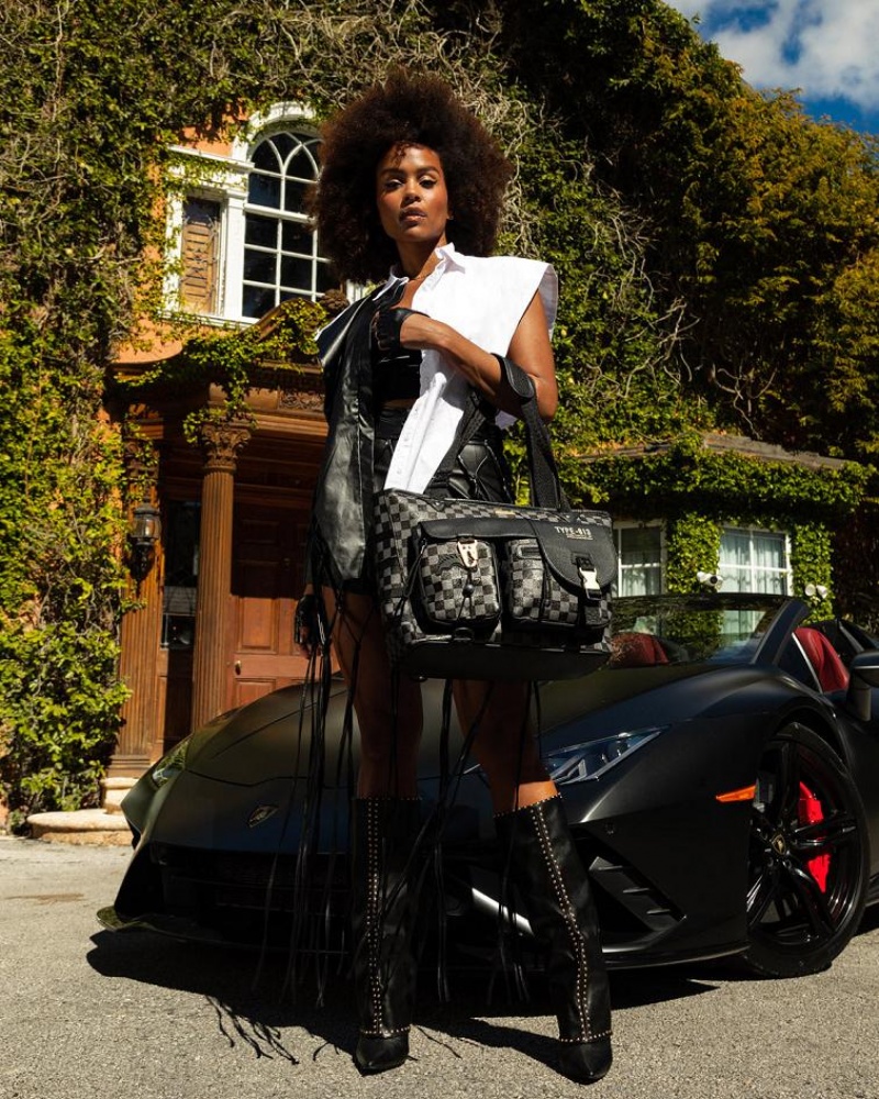 Black Women's Sprayground Special Ops Night Watch Tote Bags | SUJB42019