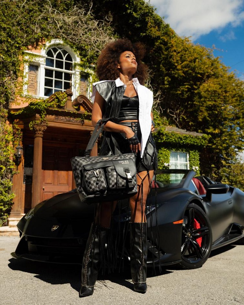 Black Women's Sprayground Special Ops Night Watch Tote Bags | SUJB42019