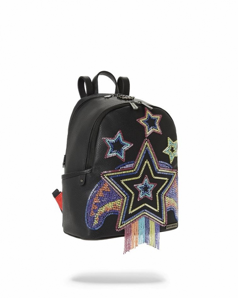 Black Women's Sprayground Star Racer A.I.7 Sandflower Collab Savage | QSIB41937