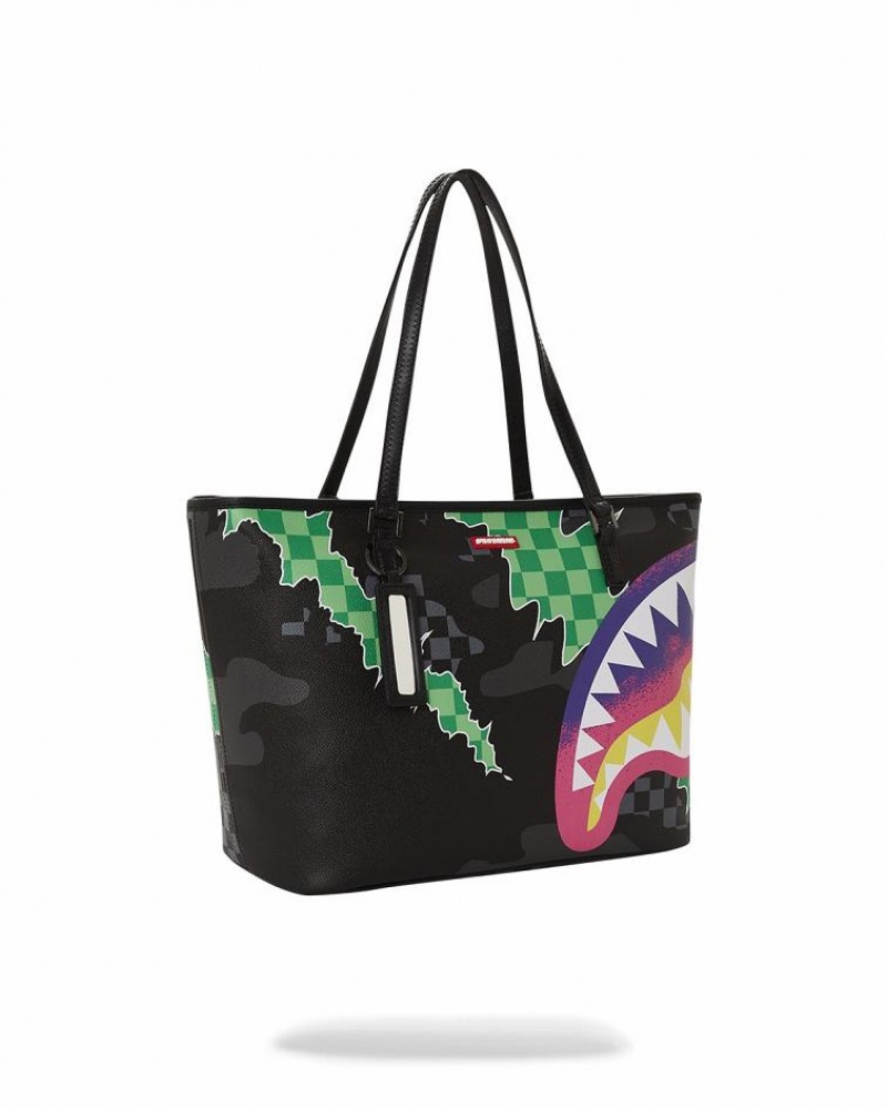 Black Women's Sprayground The Wild One Tote Bags | FIRB64270