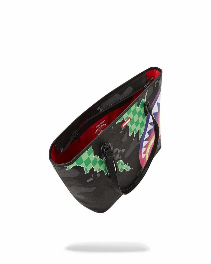 Black Women's Sprayground The Wild One Tote Bags | FIRB64270