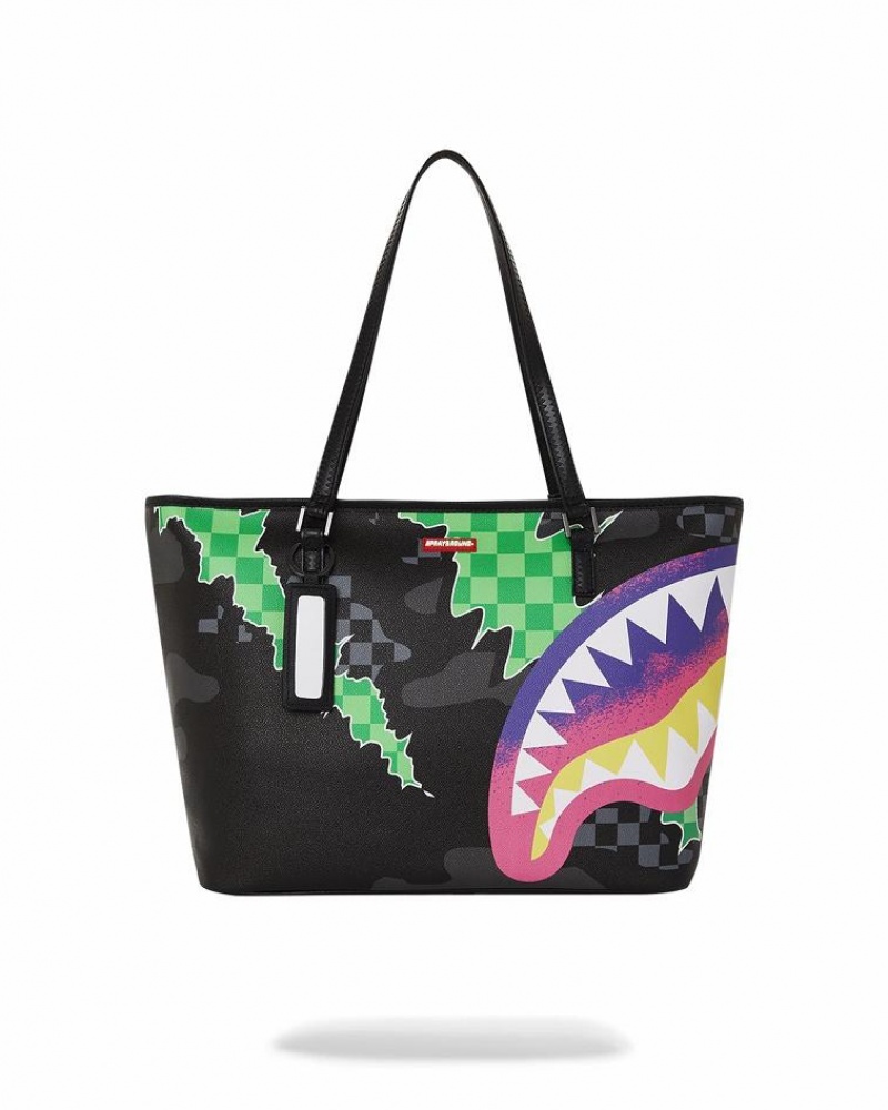 Black Women\'s Sprayground The Wild One Tote Bags | FIRB64270