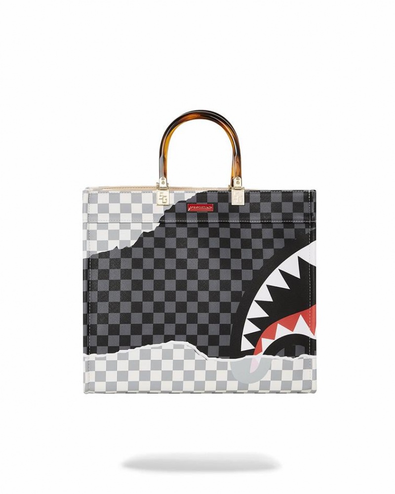 Black Women's Sprayground Unstoppable Endeavors Tote Bags | YCUV59063