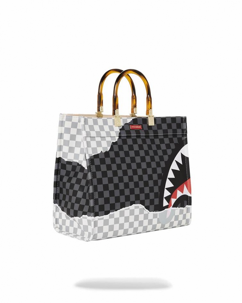 Black Women's Sprayground Unstoppable Endeavors Tote Bags | YCUV59063