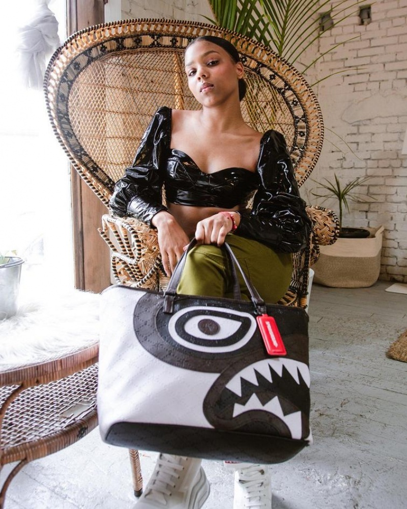 Black Women's Sprayground V.V.I.P Tote Bags | LSFW14820