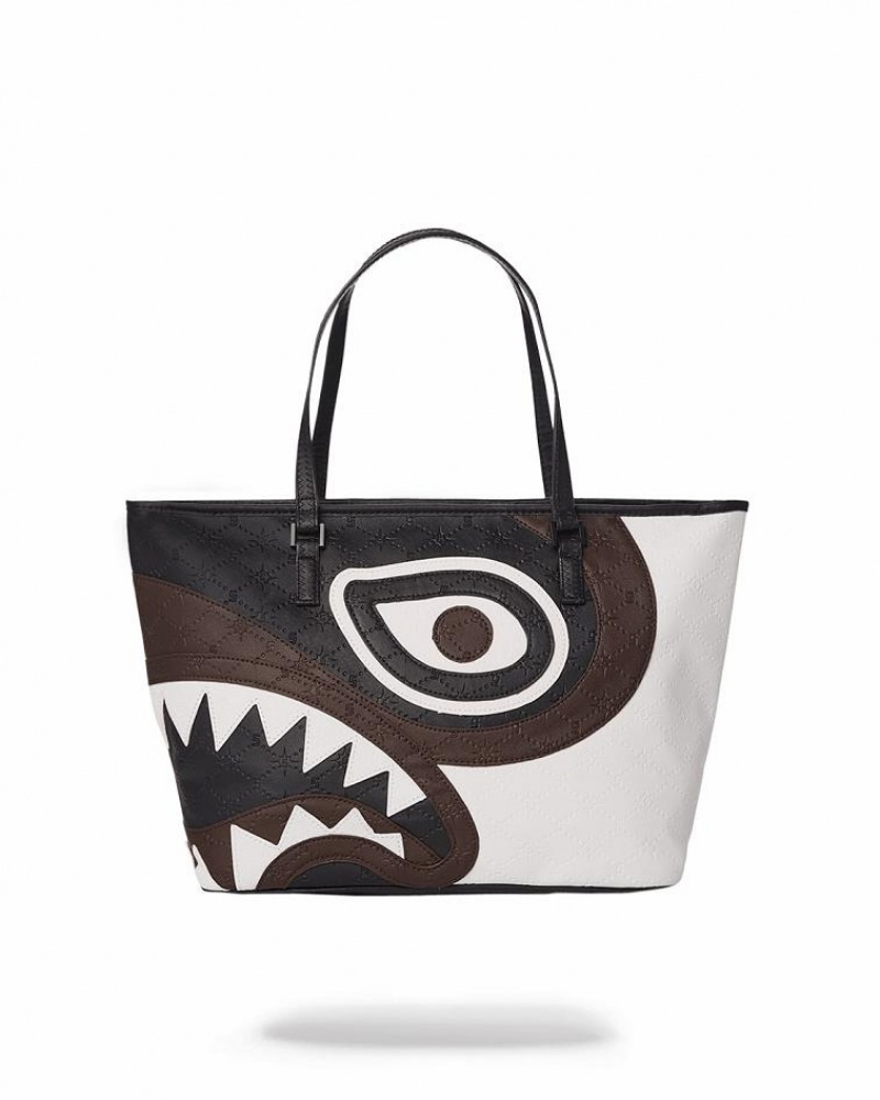 Black Women's Sprayground V.V.I.P Tote Bags | LSFW14820