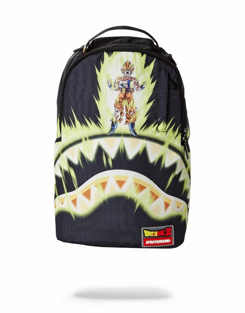 Black Yellow Men\'s Sprayground Dragon Ball Z Backpacks | ERLD24857