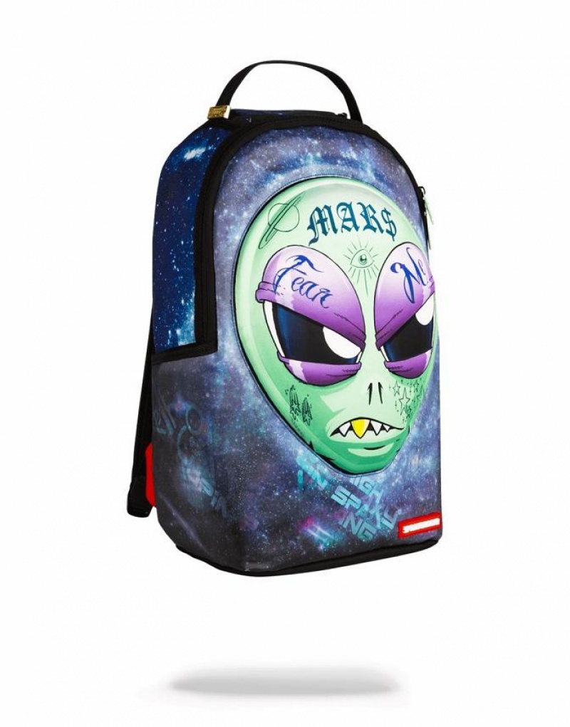 Blue Men's Sprayground Alien Backpacks | RJKX58061