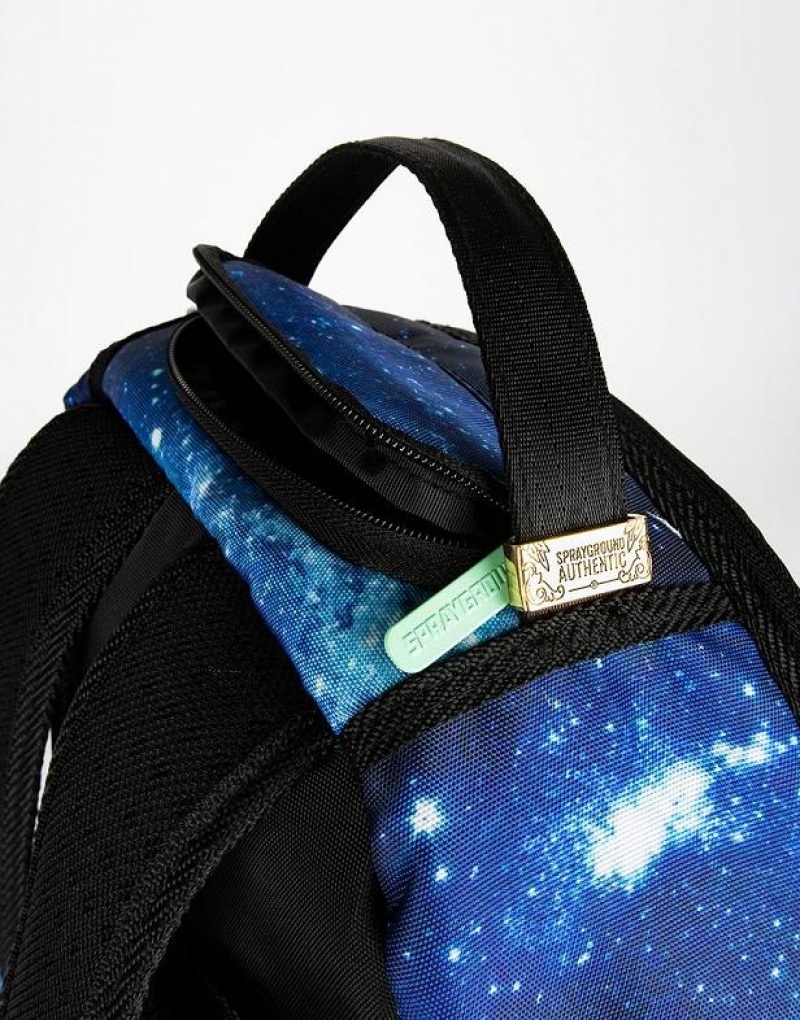 Blue Men's Sprayground Alien Backpacks | RJKX58061