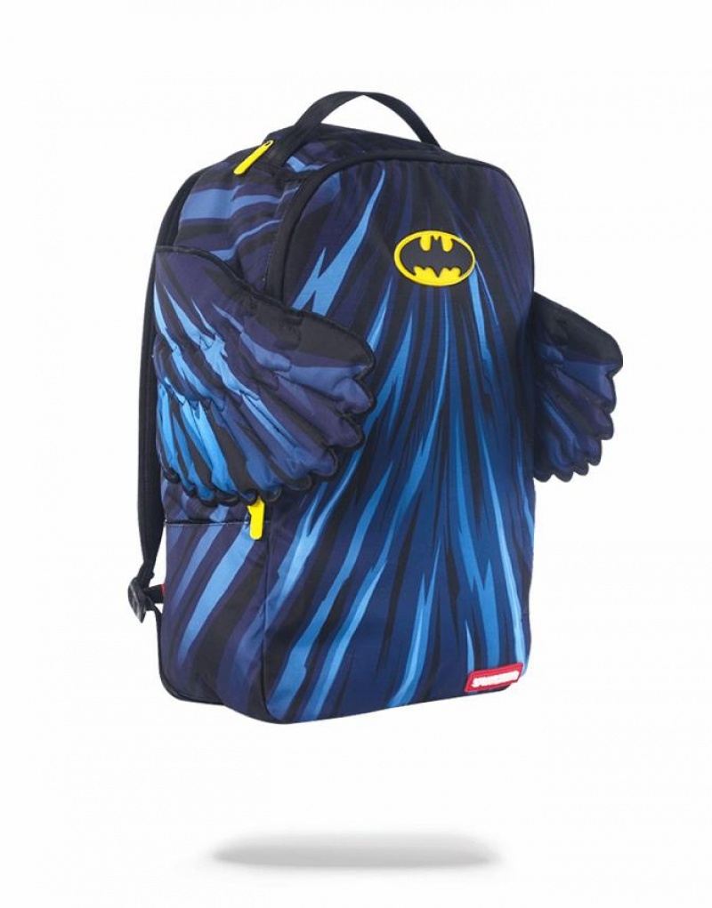 Blue Men's Sprayground Batman Cape Wings Backpacks | GTSZ37468