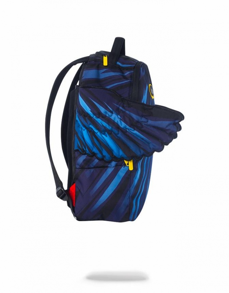 Blue Men's Sprayground Batman Cape Wings Backpacks | GTSZ37468