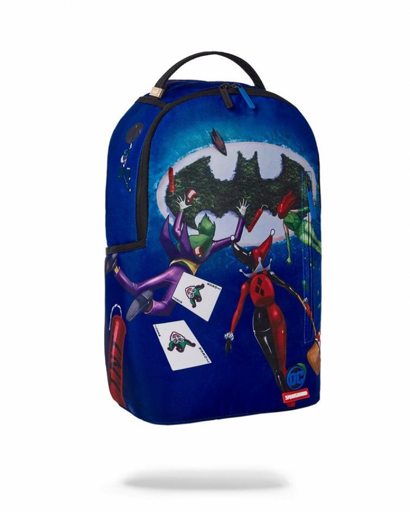 Blue Men's Sprayground Batman Island Backpacks | PRXN42098