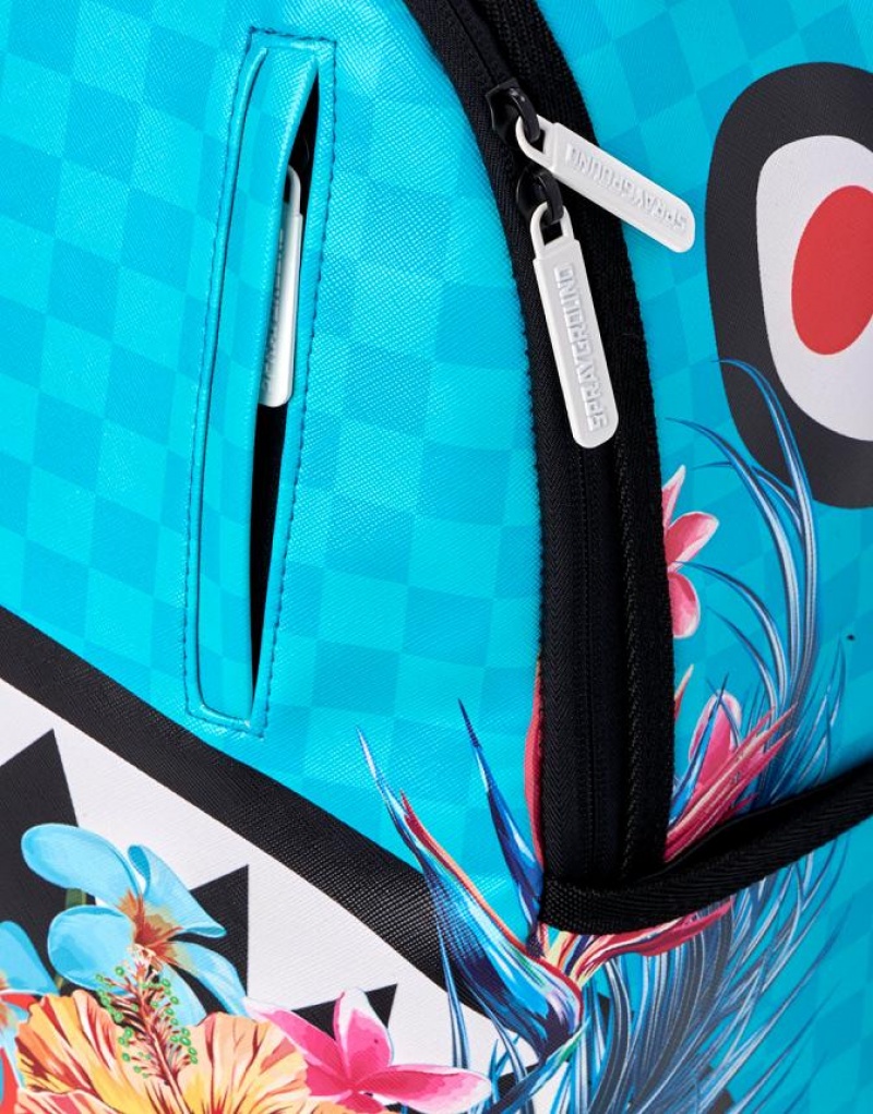 Blue Men's Sprayground Blossom Shark Backpacks | HKVU23049