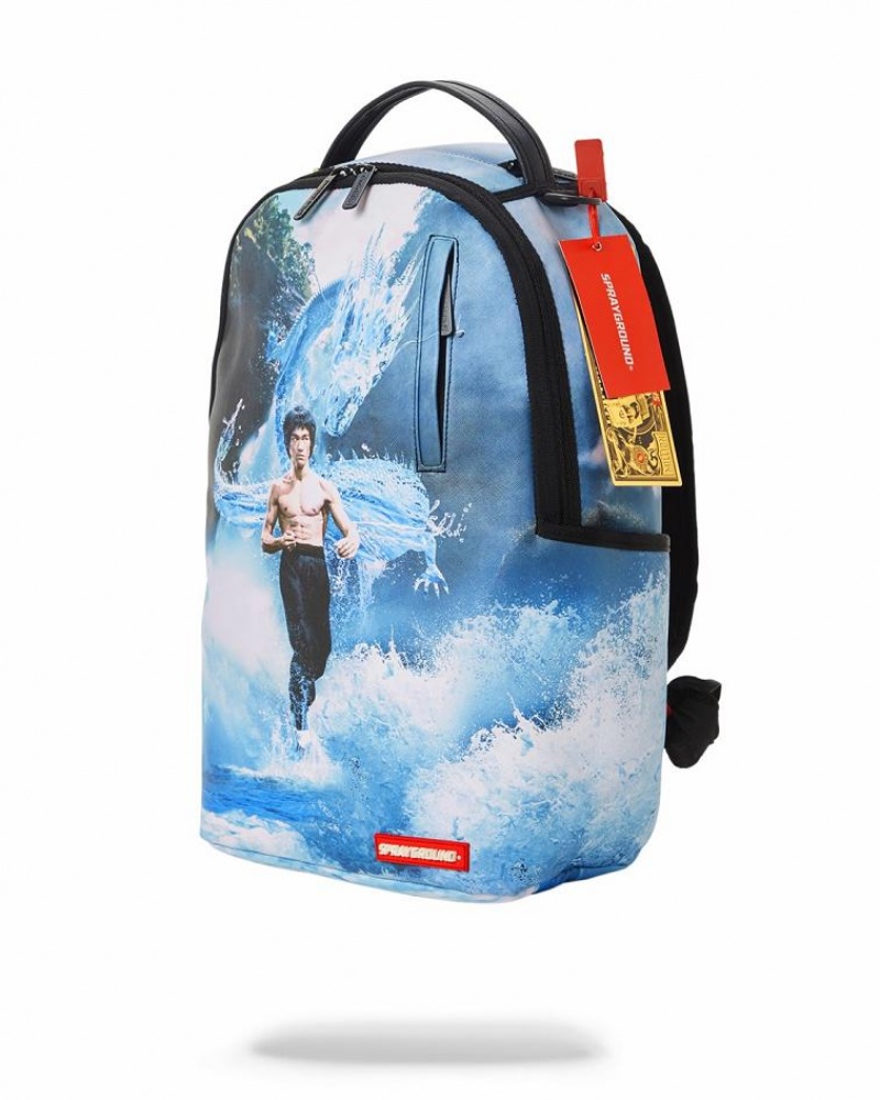 Blue Men's Sprayground Bruce Lee Backpacks | HBEZ41358