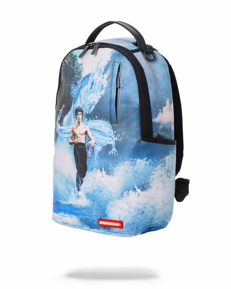 Blue Men's Sprayground Bruce Lee Backpacks | HBEZ41358