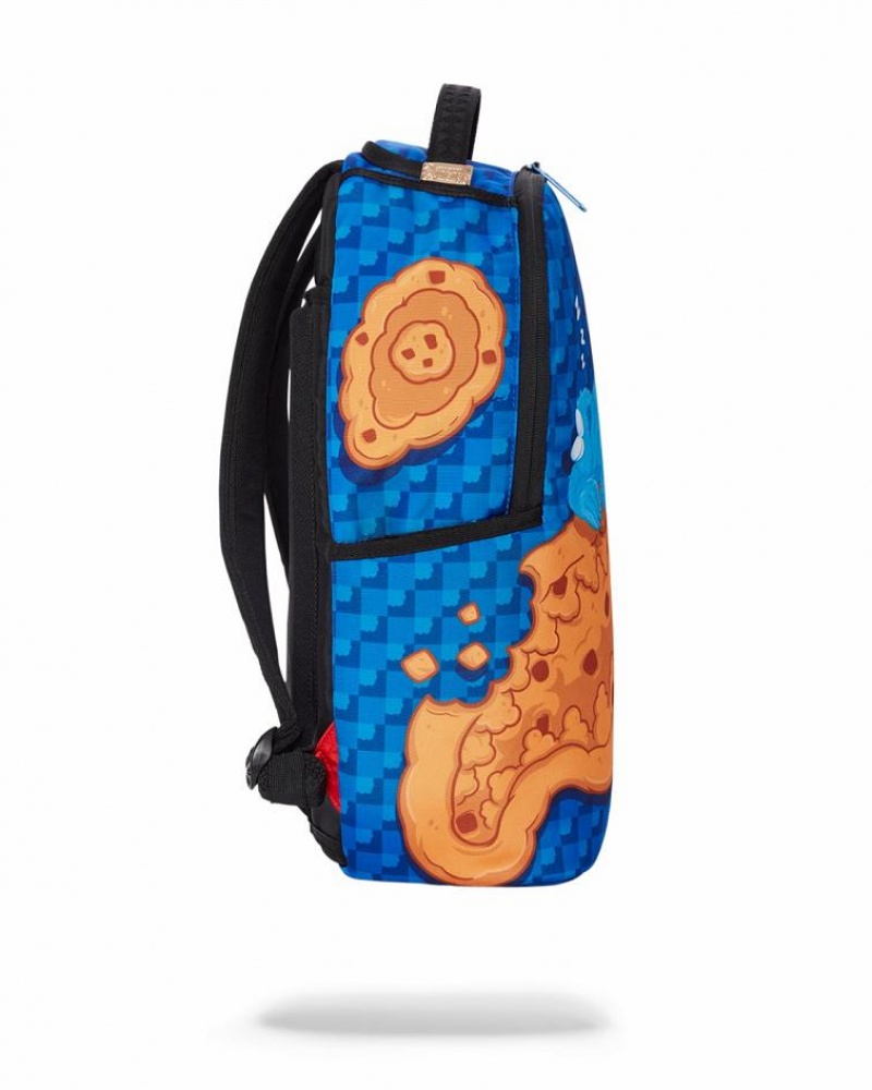 Blue Men's Sprayground Cookie Monster Sleeping Backpacks | BHFX87461