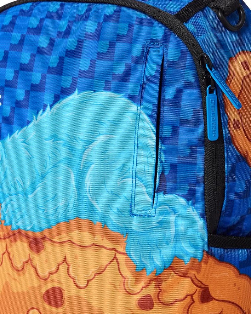 Blue Men's Sprayground Cookie Monster Sleeping Backpacks | BHFX87461