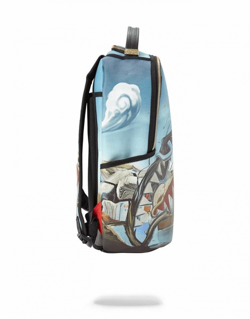 Blue Men's Sprayground Dali Shark Backpacks | CDWO69420