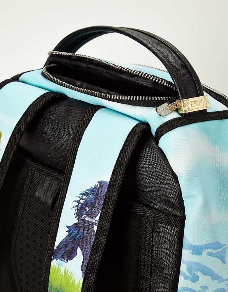 Blue Men's Sprayground Fortnite Shark Royale Backpacks | BEZG01596