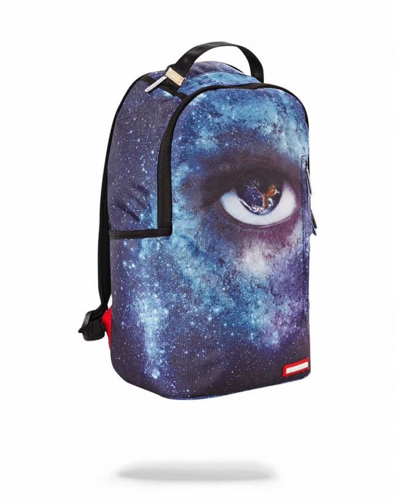 Blue Men's Sprayground Galaxeye Backpacks | EJGR52987