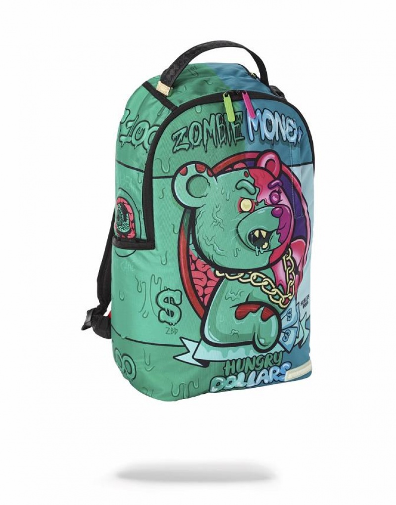 Blue Men's Sprayground Hungry Dollars Backpacks | NYFU12703