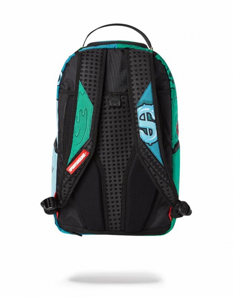 Blue Men's Sprayground Hungry Dollars Backpacks | NYFU12703