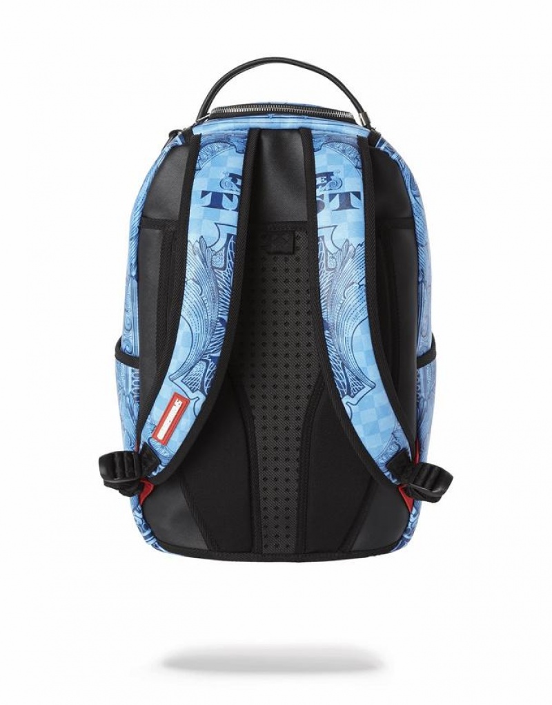 Blue Men's Sprayground In God We Backpacks | UCLN75840