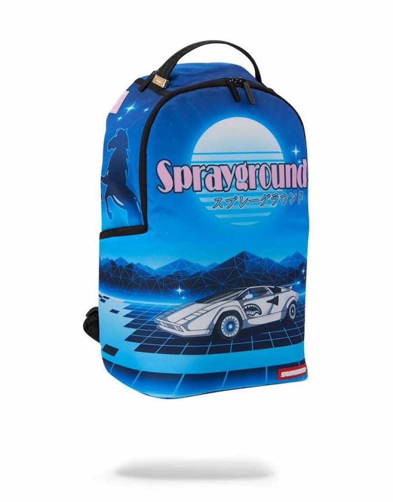 Blue Men's Sprayground Inferno Backpacks | WXVB03987