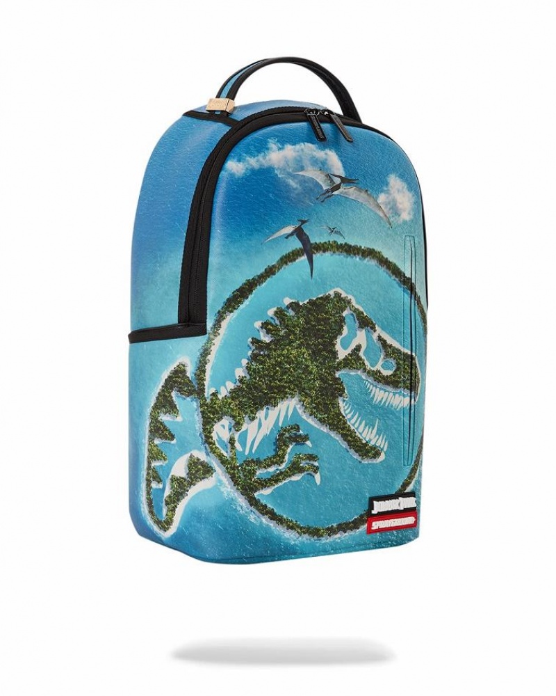 Blue Men's Sprayground Jurassic Backpacks | XTWY84612