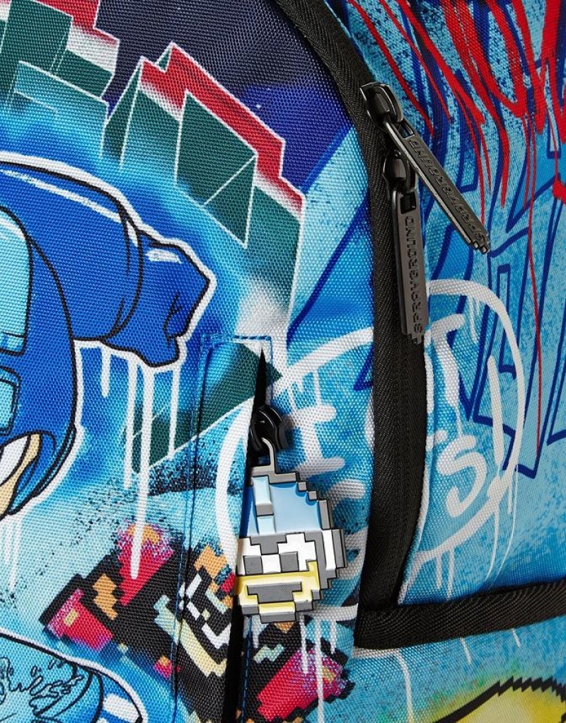 Blue Men's Sprayground Megaman Vandal Backpacks | MBUL06243