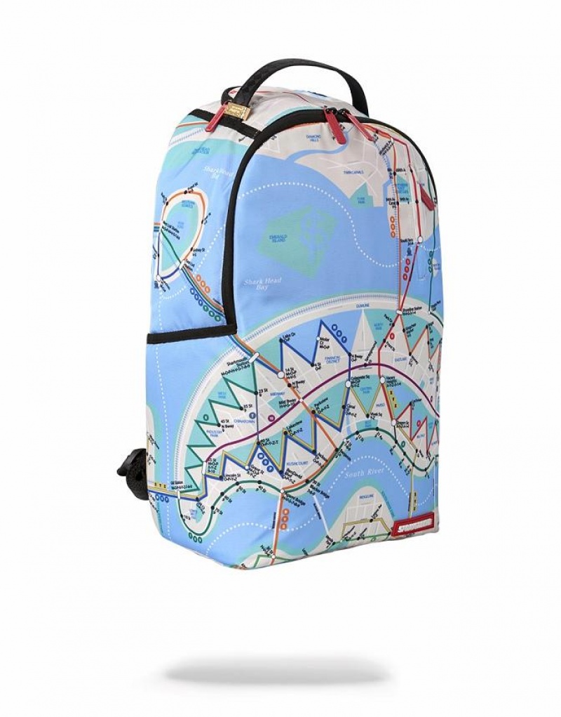 Blue Men's Sprayground Metroshark Backpacks | XZRJ47812