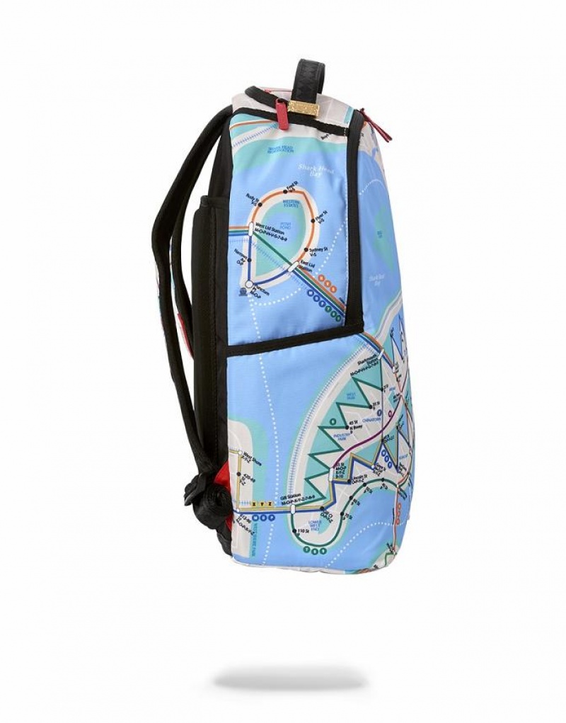 Blue Men's Sprayground Metroshark Backpacks | XZRJ47812