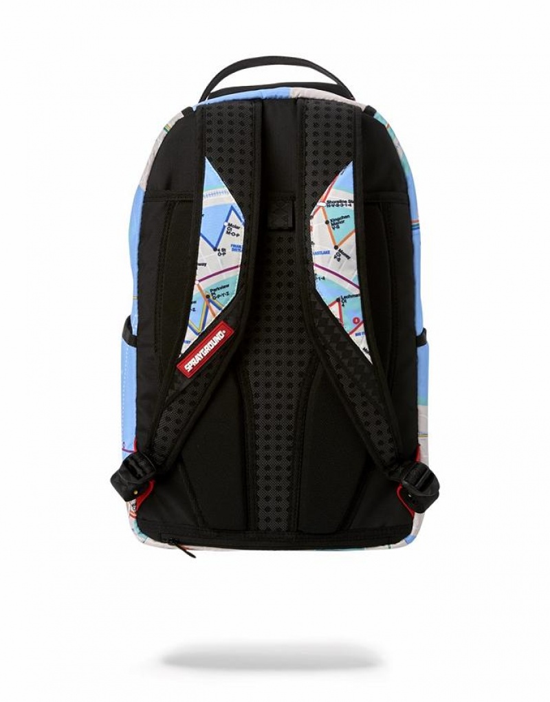 Blue Men's Sprayground Metroshark Backpacks | XZRJ47812