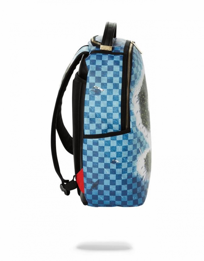 Blue Men's Sprayground Money Backpacks | PTXE40726