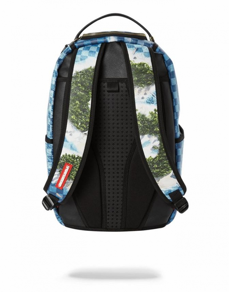 Blue Men's Sprayground Money Backpacks | PTXE40726