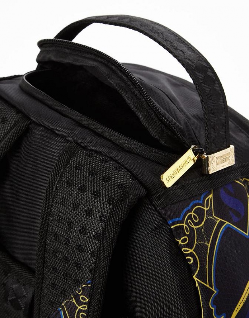 Blue Men's Sprayground Nba Curry Money Backpacks | CZWB83609