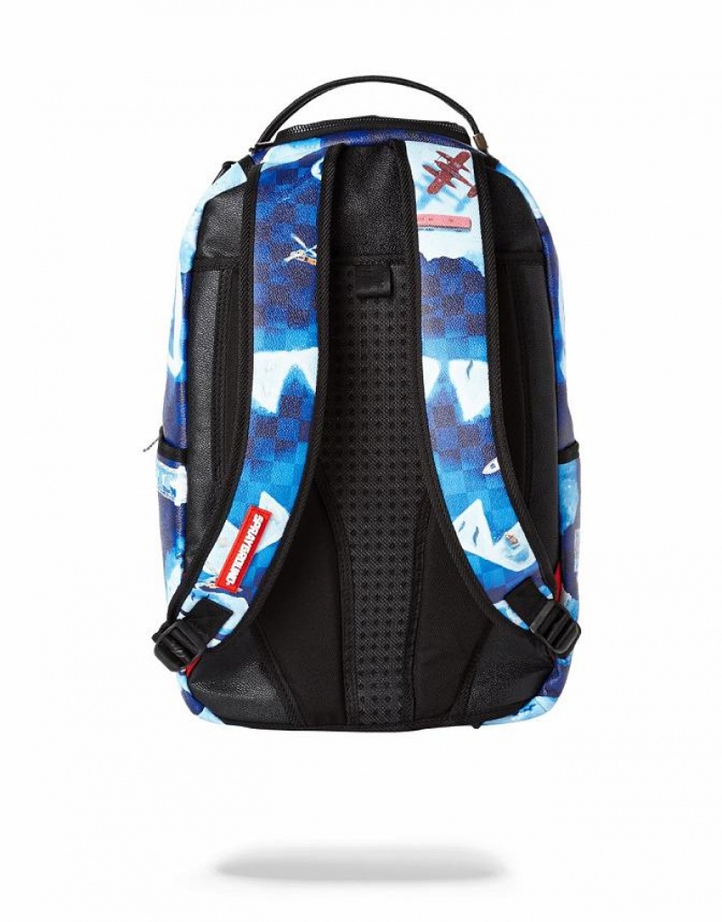 Blue Men's Sprayground North Shark Backpacks | CFXO75340