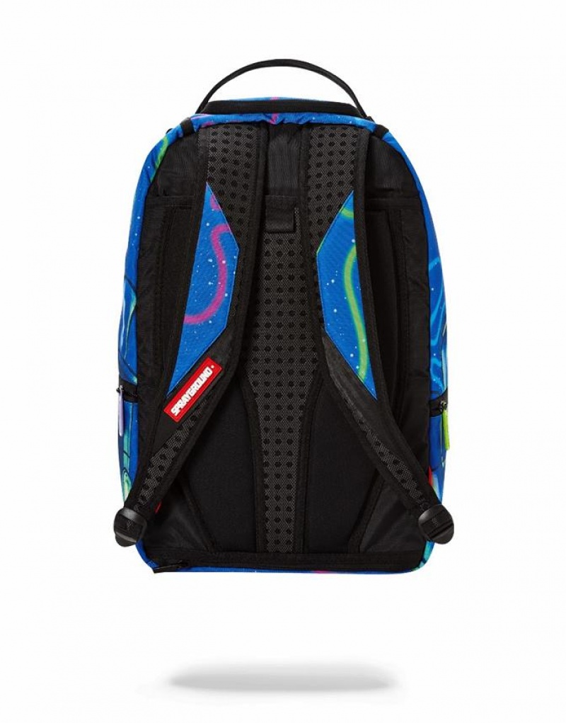 Blue Men's Sprayground Notorious P.A.T. Backpacks | VHZN92104