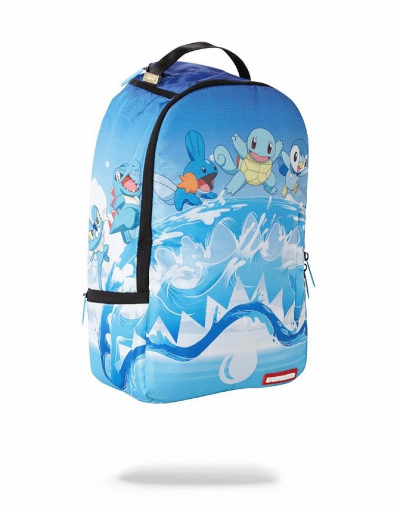 Blue Men's Sprayground Pokemon Backpacks | CWQY62097